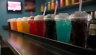 A row of drinks on a counter visually represents the Beverages Analysis.